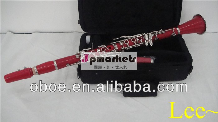 木管楽器のabs樹脂ボディニッケルメッキミックスカラー赤bbクラリネット-- 1102n問屋・仕入れ・卸・卸売り
