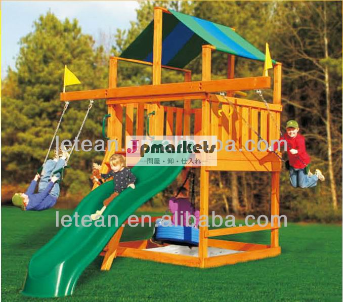 屋外playgrondchilidrenために小さなスライドとスイングlt-2072a木製の遊び場問屋・仕入れ・卸・卸売り