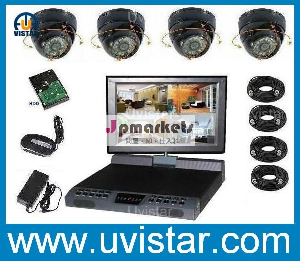 10.5の" LCDのモニターおよび500GB HDDの4CH H.264 CCTVシステム問屋・仕入れ・卸・卸売り