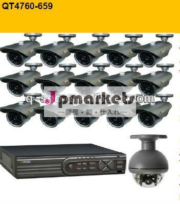 Cctvシステムdvrコンボキットqt4760-65916チャネルh。 264ネットワークdvr-( cif) 15個と弾丸のカメラや1ミニptzカメラ問屋・仕入れ・卸・卸売り