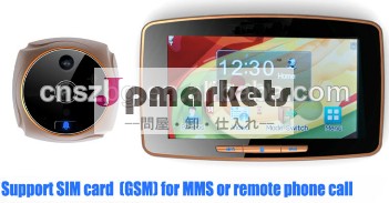 売れ筋160度広角ドアアイビューア付きカメラ5" タッチスクリーン、 サポートsimカード/gsmmmsのためにネットワーク問屋・仕入れ・卸・卸売り