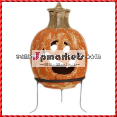 面白い手作りの屋外テラコッタchimeneaハロウィーンカボチャ問屋・仕入れ・卸・卸売り