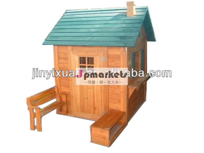 木製ベンチと椅子を持つ子ども劇場/子供木製のプレイハウス問屋・仕入れ・卸・卸売り