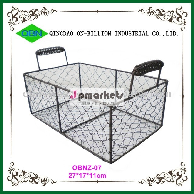 ハンドル付き手作りのワイヤーバスケット問屋・仕入れ・卸・卸売り