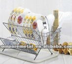 折りたたみディッシュホルダー2層メタルトレイ付き- 便利/台所道具棚の価格問屋・仕入れ・卸・卸売り