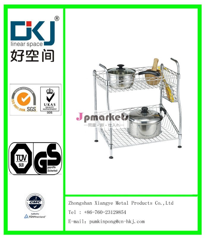 ベストセラーのクロームメッキ台所のアクセサリー2層ディッシュラック/水切りかご/hkj-c074プレートラック問屋・仕入れ・卸・卸売り