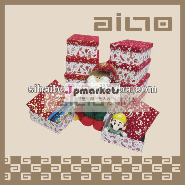 金と銀フロック印刷新しいデザインクリスマスギフトボックスalibbaエクスプレス問屋・仕入れ・卸・卸売り