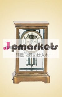 その模造品19日フランスのアンティーク4つのガラスのマントルピース- 真鍮の時計のjg8002問屋・仕入れ・卸・卸売り