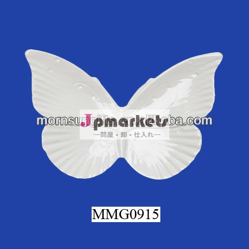 大きな白いセラミック蝶像空白プラーク問屋・仕入れ・卸・卸売り
