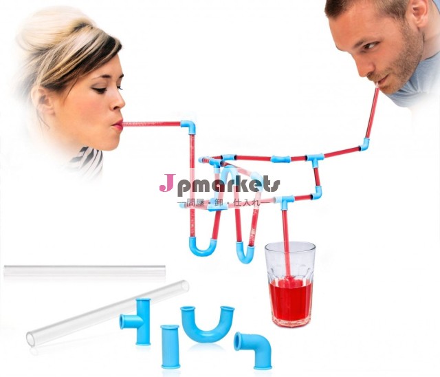 接続可能な最新あなたの飲み物のためのdiyのストローキッズパーティー楽しいわら、 独自に作成するスタイルの形状問屋・仕入れ・卸・卸売り