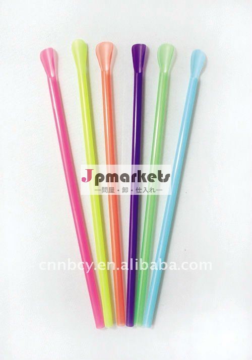 開封されたカラフルなスプーンストロー問屋・仕入れ・卸・卸売り