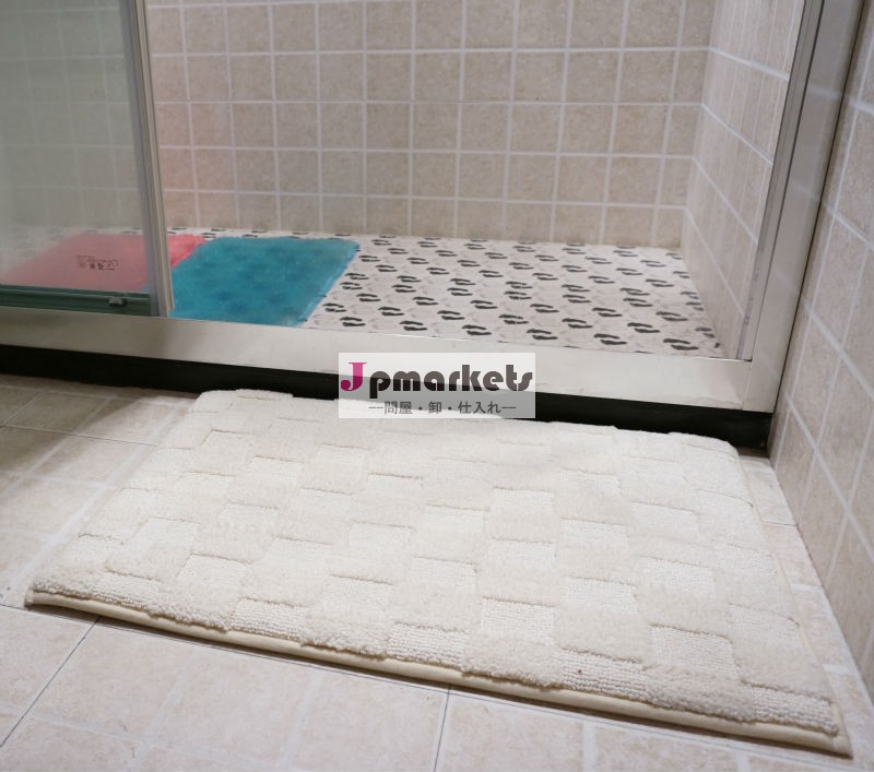 プレミアムキルト柄 マイクロファイバー メモリフォームマット バスマット トイレマット 白問屋・仕入れ・卸・卸売り
