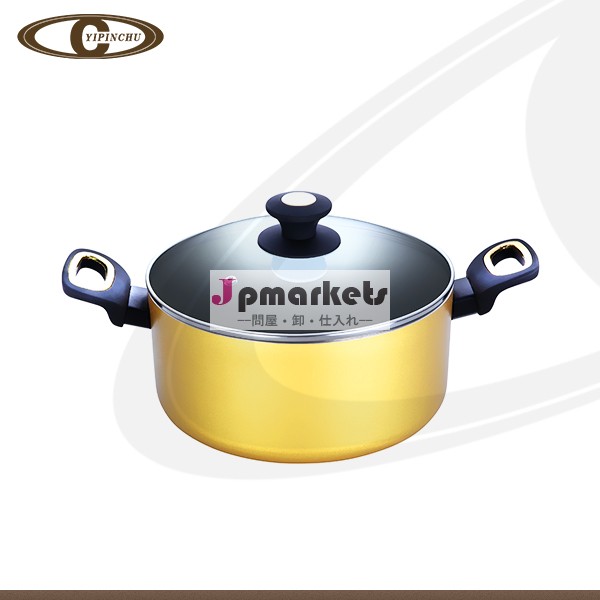 押されたアルミ非- スティックスープ鍋インドで人気のある醤油鍋問屋・仕入れ・卸・卸売り