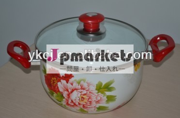 プラスチック製のハンドル付きエナメルキャセロール/赤いエナメルキャセロール鍋/エナメルコーティング付きキャセロール問屋・仕入れ・卸・卸売り