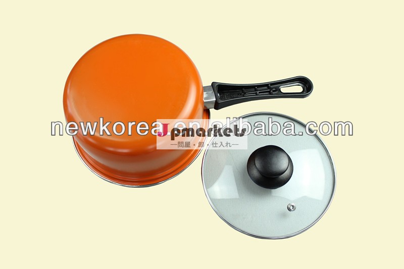 オレンジ色炭素鋼18cm非- スティックコーティングミルクポットソースパン鍋調理器具問屋・仕入れ・卸・卸売り