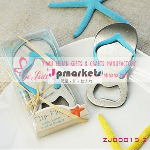 結婚式の好意のフリップ- フロップ用ボトルオープナーワイン海浜用テーマ問屋・仕入れ・卸・卸売り