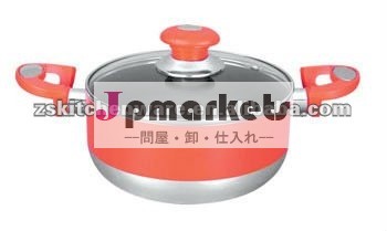 二重耳及びガラスふたが付いている円形アルミニウムダッチオーブン問屋・仕入れ・卸・卸売り