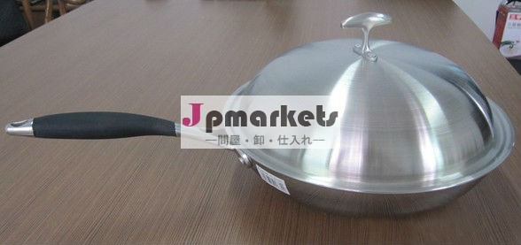 三層の焦げ付き防止の鋼鉄中華なべ、chefpanカセロール問屋・仕入れ・卸・卸売り