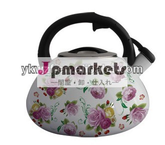 花とやかん笛吹き3lエナメルデカール/watterpot/磁器エナメルティーポットケトル問屋・仕入れ・卸・卸売り