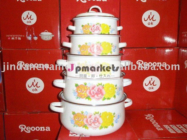 金属カバーが付いている5PCS enamelware問屋・仕入れ・卸・卸売り