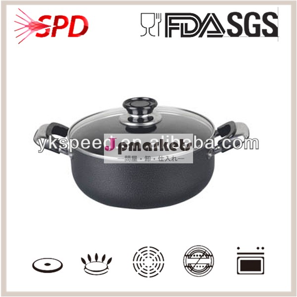 高品質sgsfda黒黒エコ健康なアルミテフロン加工の調理器具魔法瓶技術キャセロール問屋・仕入れ・卸・卸売り