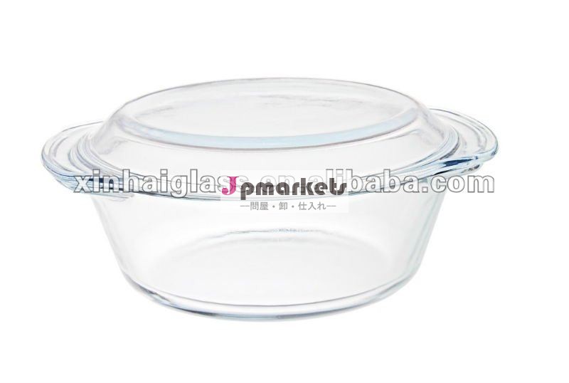 ふたの立場が付いている耐熱性またはborosil/pyrex/crisper/glassのカセロール問屋・仕入れ・卸・卸売り