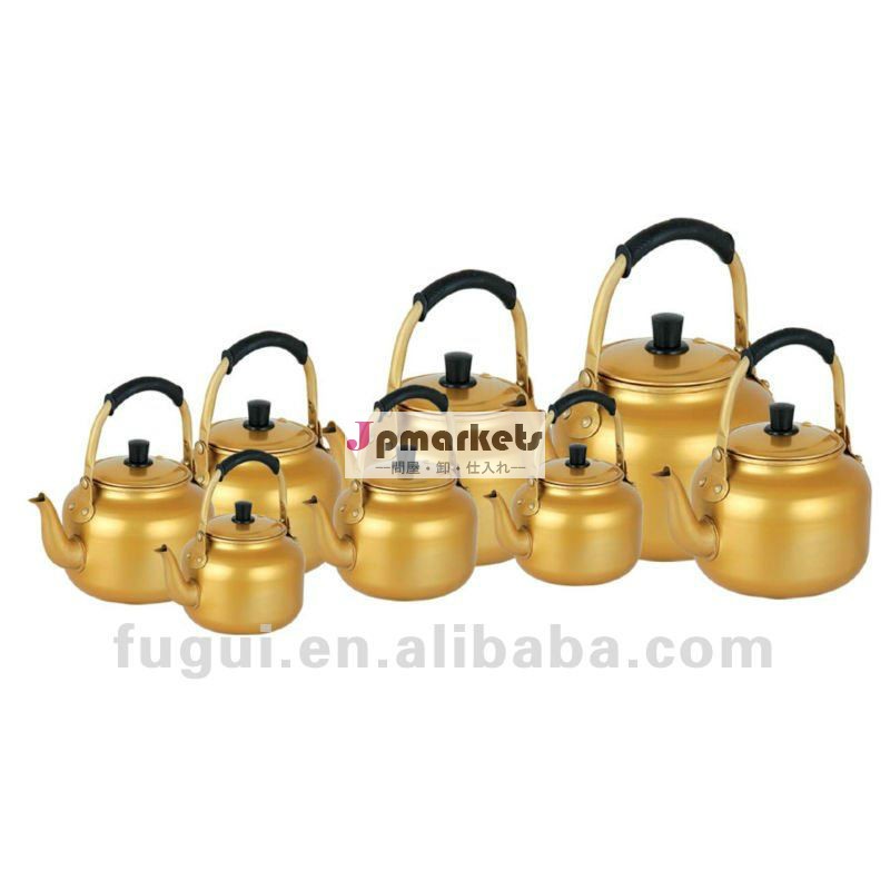アルミ0.75l-10l黄色挿入された注ぎ口付ケトル問屋・仕入れ・卸・卸売り