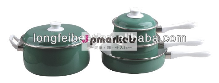 エレガントなエナメル調理器具鍋セットベークライトハンドル付き問屋・仕入れ・卸・卸売り