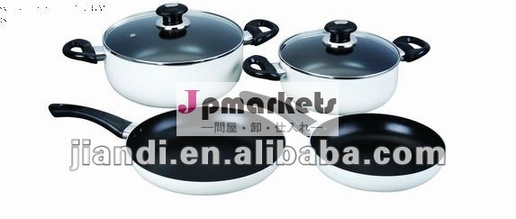 雪の白い焦げ付き防止アルミニウム調理器具セット問屋・仕入れ・卸・卸売り