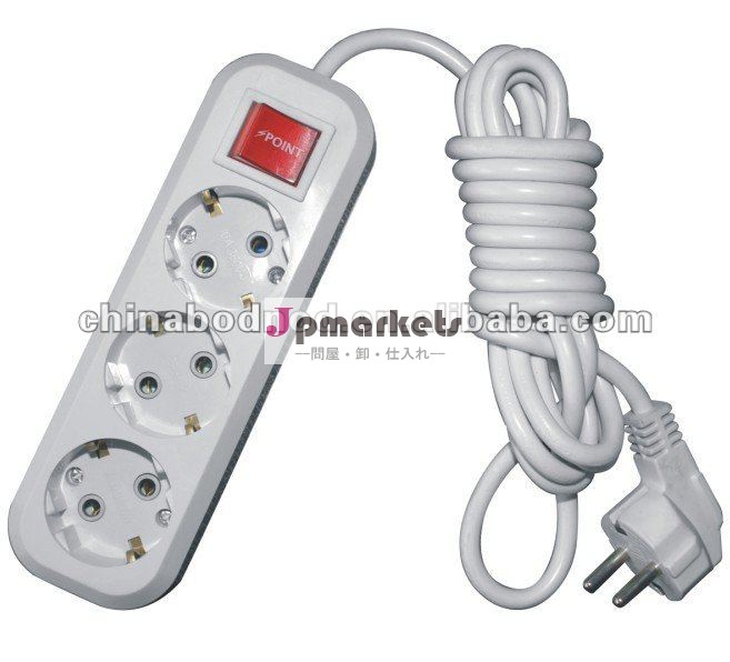 3人の一団スイッチが付いている電気延長ソケット問屋・仕入れ・卸・卸売り
