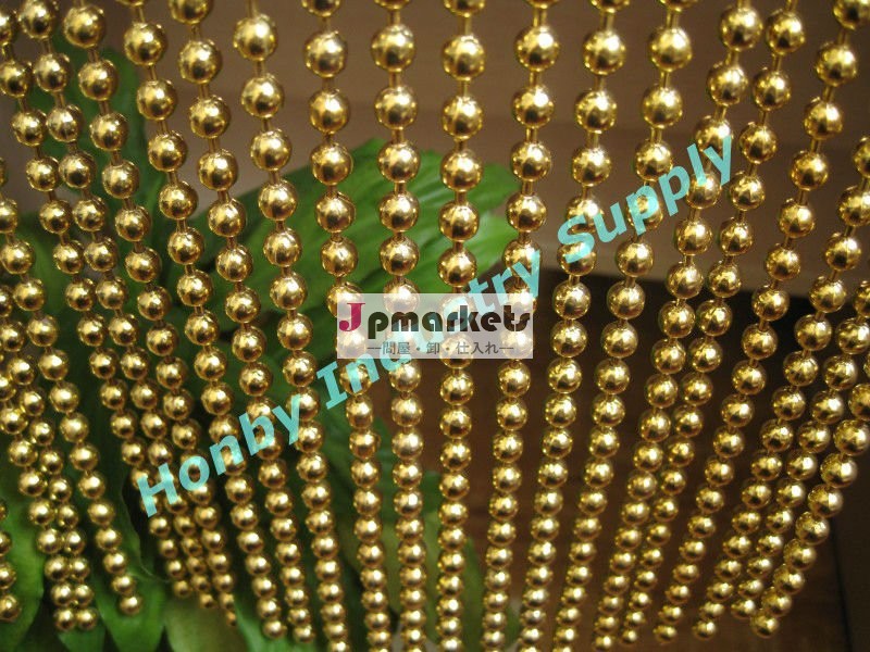 贅沢な金によってめっきされる金属球の鎖のカーテンのブラインド問屋・仕入れ・卸・卸売り