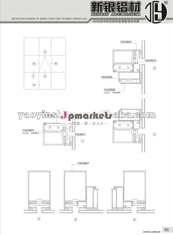 アルミカーテンウォールのプロファイル問屋・仕入れ・卸・卸売り