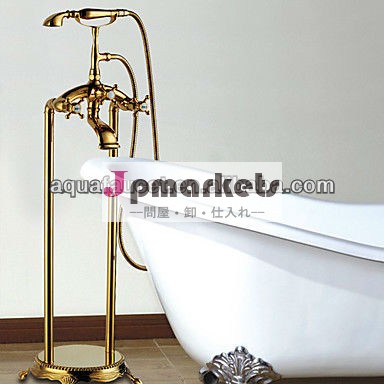 新しいデザインの床上にも設置真鍮金メッキ古典的なイタリアのアンティークスタイルのシャワーの蛇口問屋・仕入れ・卸・卸売り