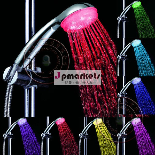 [薄型]温度センサー付きLEDシャワーハンドル☆水温に応じて水の色が変わるシャワーヘッド LD8008-A6問屋・仕入れ・卸・卸売り
