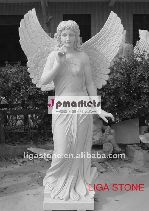 天使の彫刻、飾られた彫像、高品質の白の彫刻問屋・仕入れ・卸・卸売り