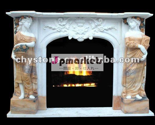 手彫り彫像大理石の暖炉のマントルピース- chy- fs176問屋・仕入れ・卸・卸売り