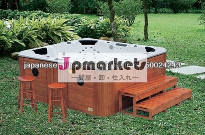 デラックスなデザイン木製浴槽屋外用ジャグジースパ/103ジェット噴流バスタブ付きG680六人用のホットタブ問屋・仕入れ・卸・卸売り