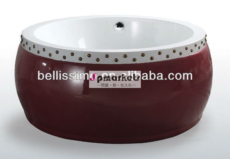 丸い赤いbs-6507アクリルバスタブ問屋・仕入れ・卸・卸売り