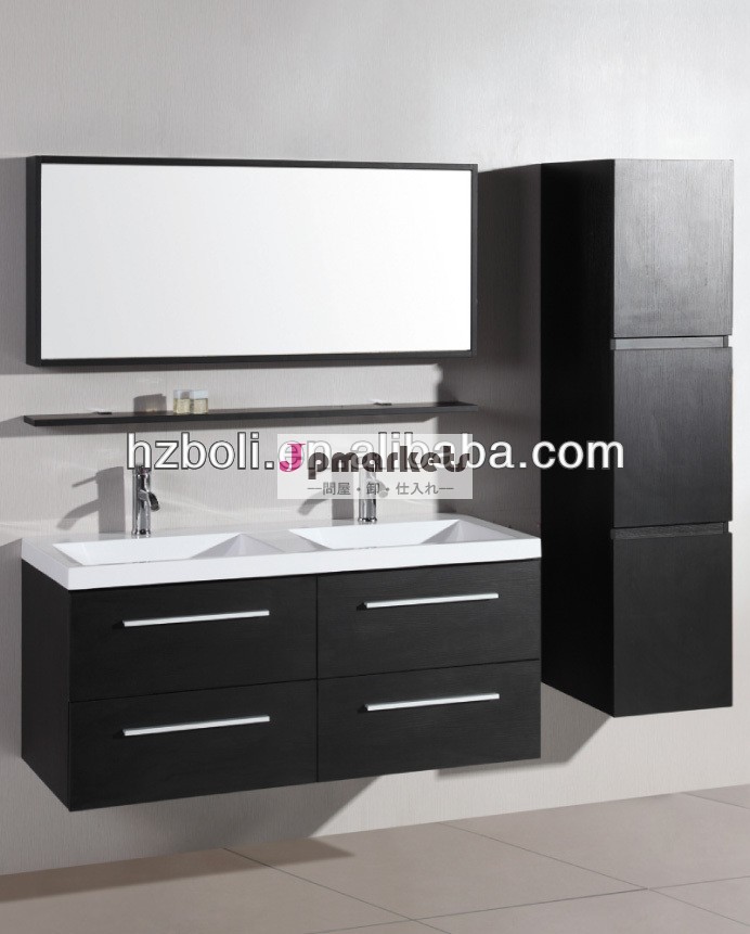 壁掛け式浴室虚栄、 黒合板の浴室用キャビネット、 新しいバスルームの家具201373木目問屋・仕入れ・卸・卸売り