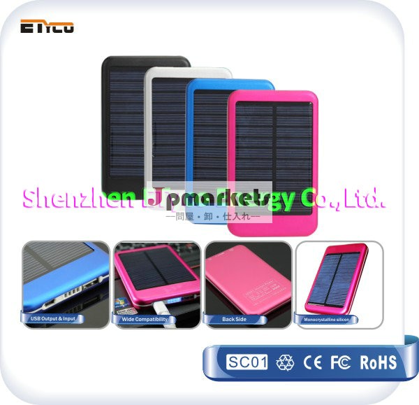 新しいモバイルソーラーチャージャー2014年5000mahのiphoneやスマートフォンのための問屋・仕入れ・卸・卸売り