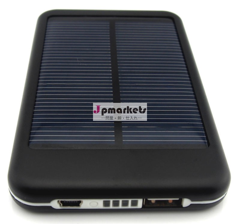 モバイルソーラー充電器パワーバンク・5000mahのled懐中電灯付きusbextranal発電のiphoneipadのリチウム電池充電器問屋・仕入れ・卸・卸売り