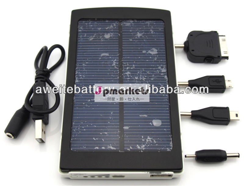 10000mahのソーラー充電器パワーバンク充電器、 デュアルusb2.1a出力用ソーラー充電器ipadのミニ、 iphone4/4s/5,サムスン問屋・仕入れ・卸・卸売り