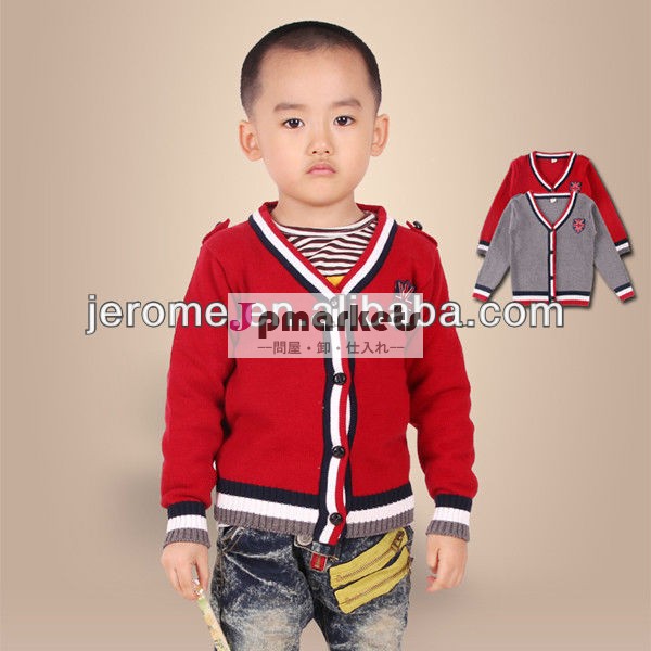 fashionalの2013男児ロングスリーブはセーターを編んだ子供のコートの衣服問屋・仕入れ・卸・卸売り