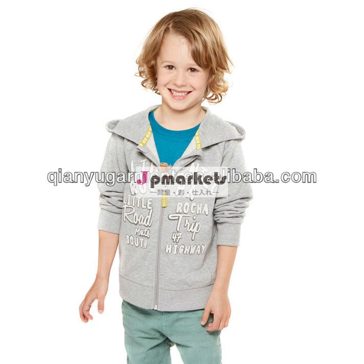 素敵なデザインqianyu2013安い子供ラグラン汗少年の灰色のパーカー問屋・仕入れ・卸・卸売り