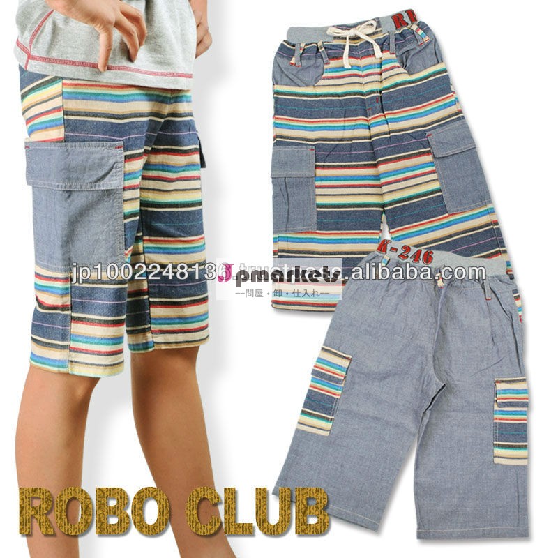 日本の設計ボーダーハーフパンツ男の子のズボン十代のための問屋・仕入れ・卸・卸売り
