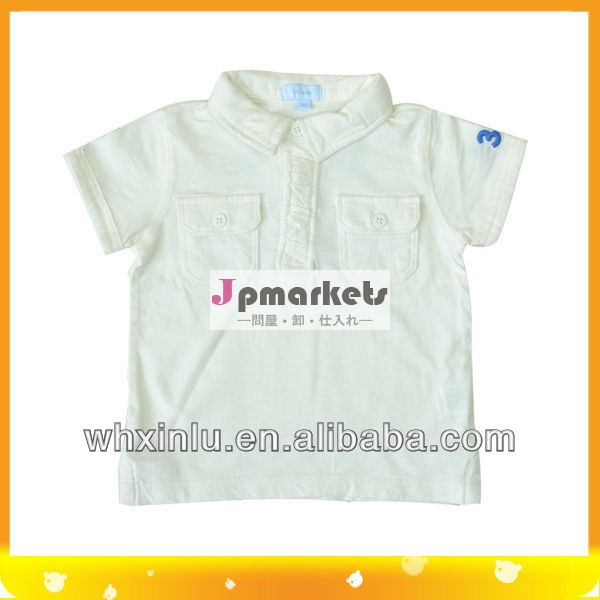 子供の赤ちゃんの綿半袖トップスポロ襟付きシャツ竹布問屋・仕入れ・卸・卸売り
