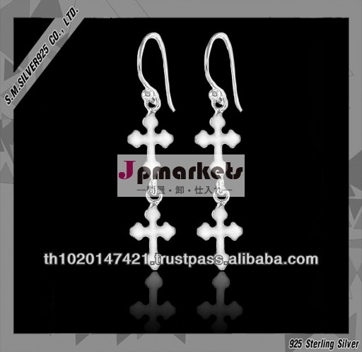 925 sterling silver earring with cross問屋・仕入れ・卸・卸売り