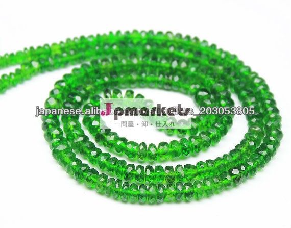 Natural Chrome Green Tourmaline Faceted Rondelle Beads Strand問屋・仕入れ・卸・卸売り