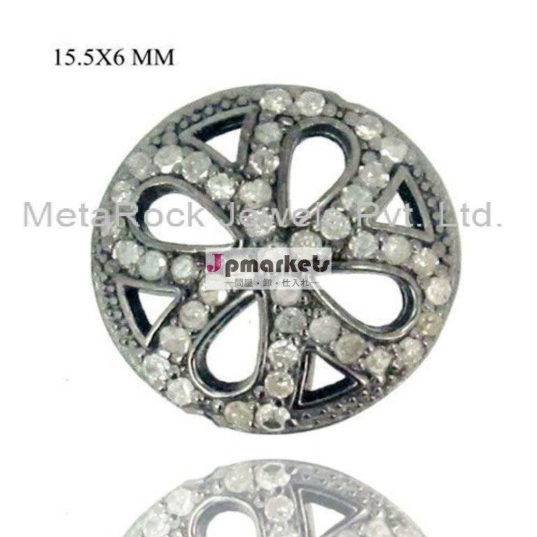Diamond Pave Findings Spacer, 925 Sterling Silver diamond finding for jewelry問屋・仕入れ・卸・卸売り