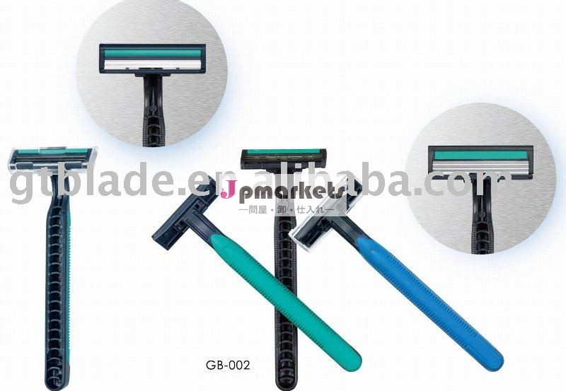 ステンレス鋼ハンドルrubbe使い捨て三枚刃かみそり問屋・仕入れ・卸・卸売り
